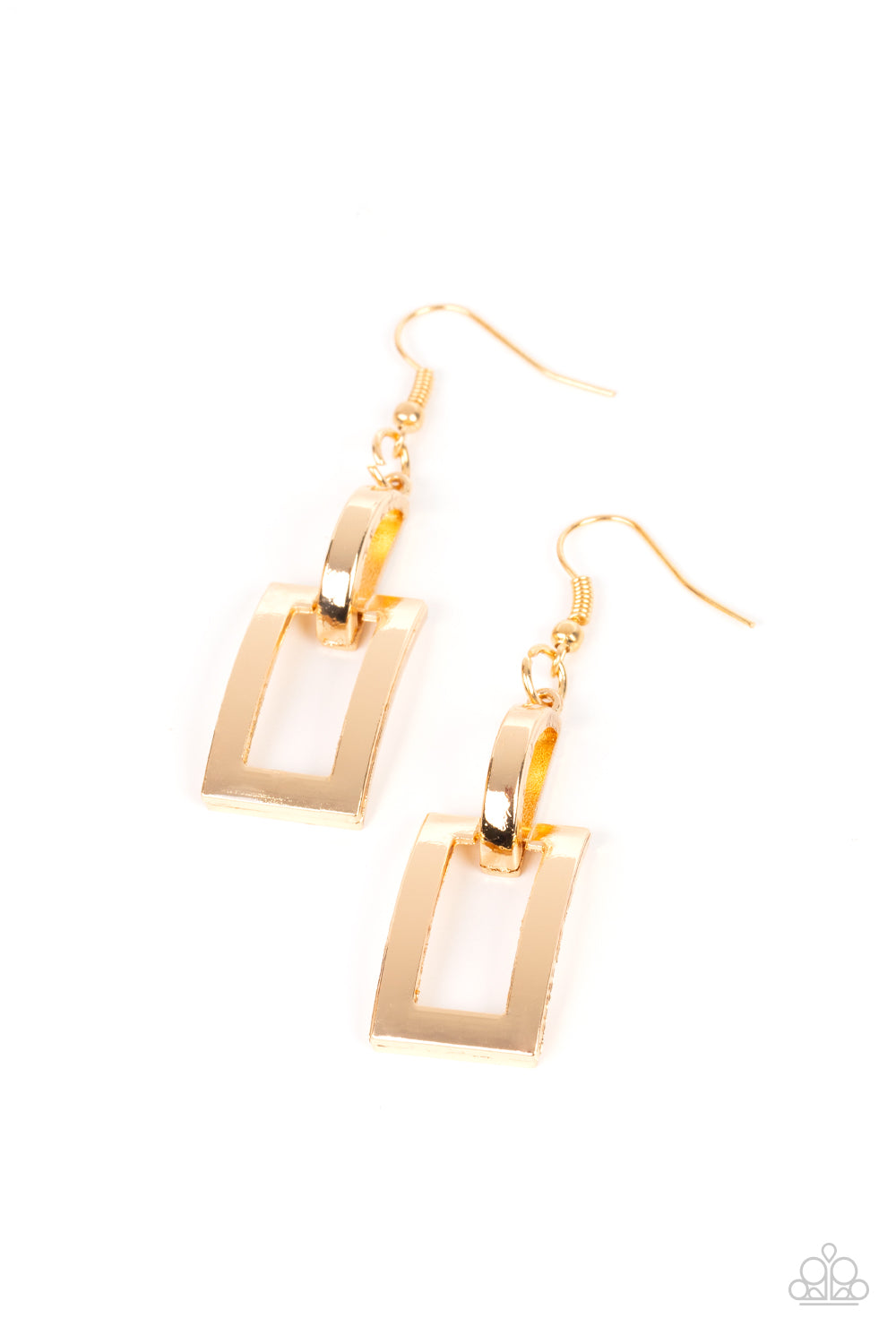 Paparazzi - Blazing Buckles - Gold Earrings #0819