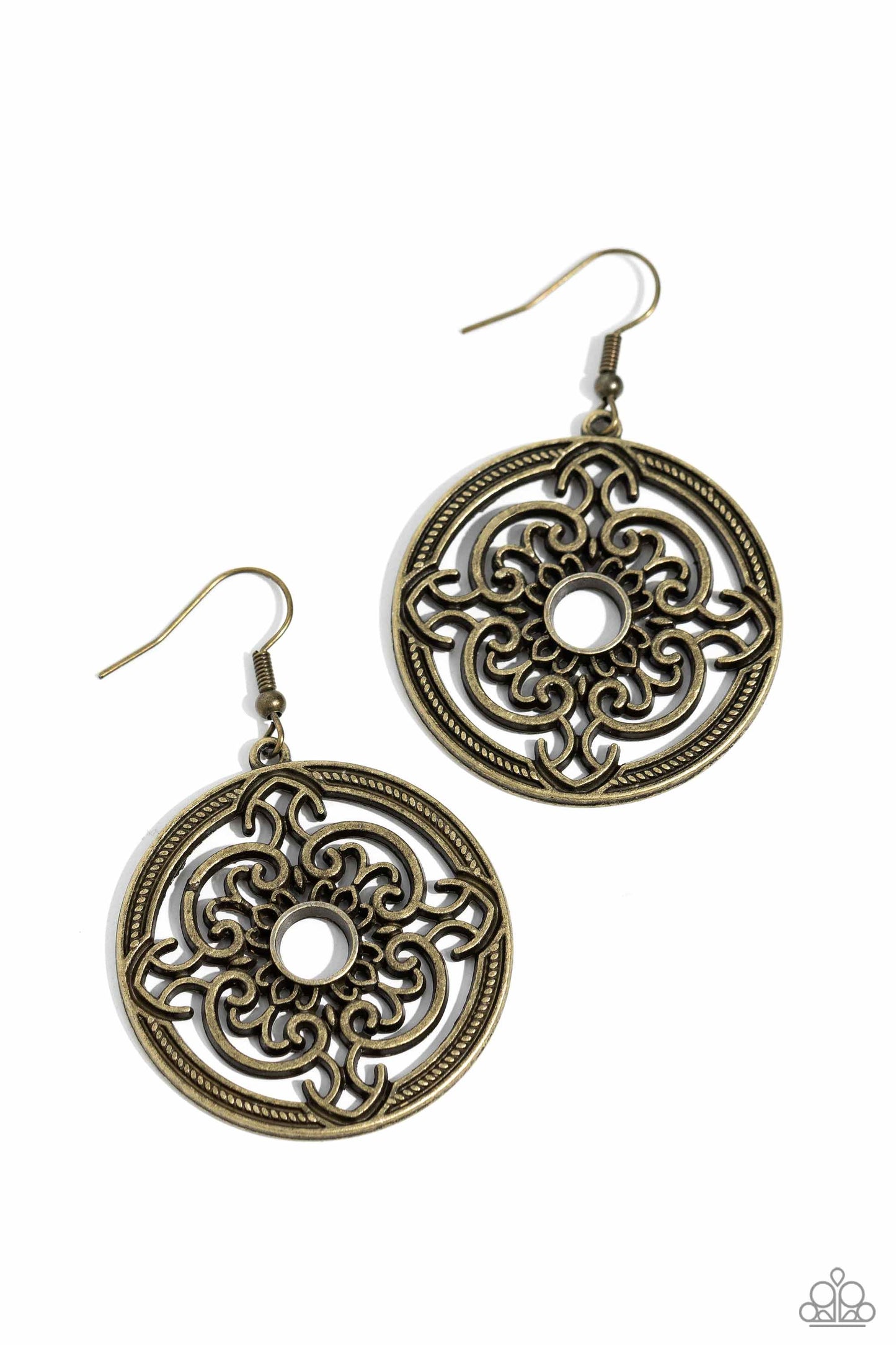 Paparazzi - Mandala Meditation - Brass Earrings  #2232