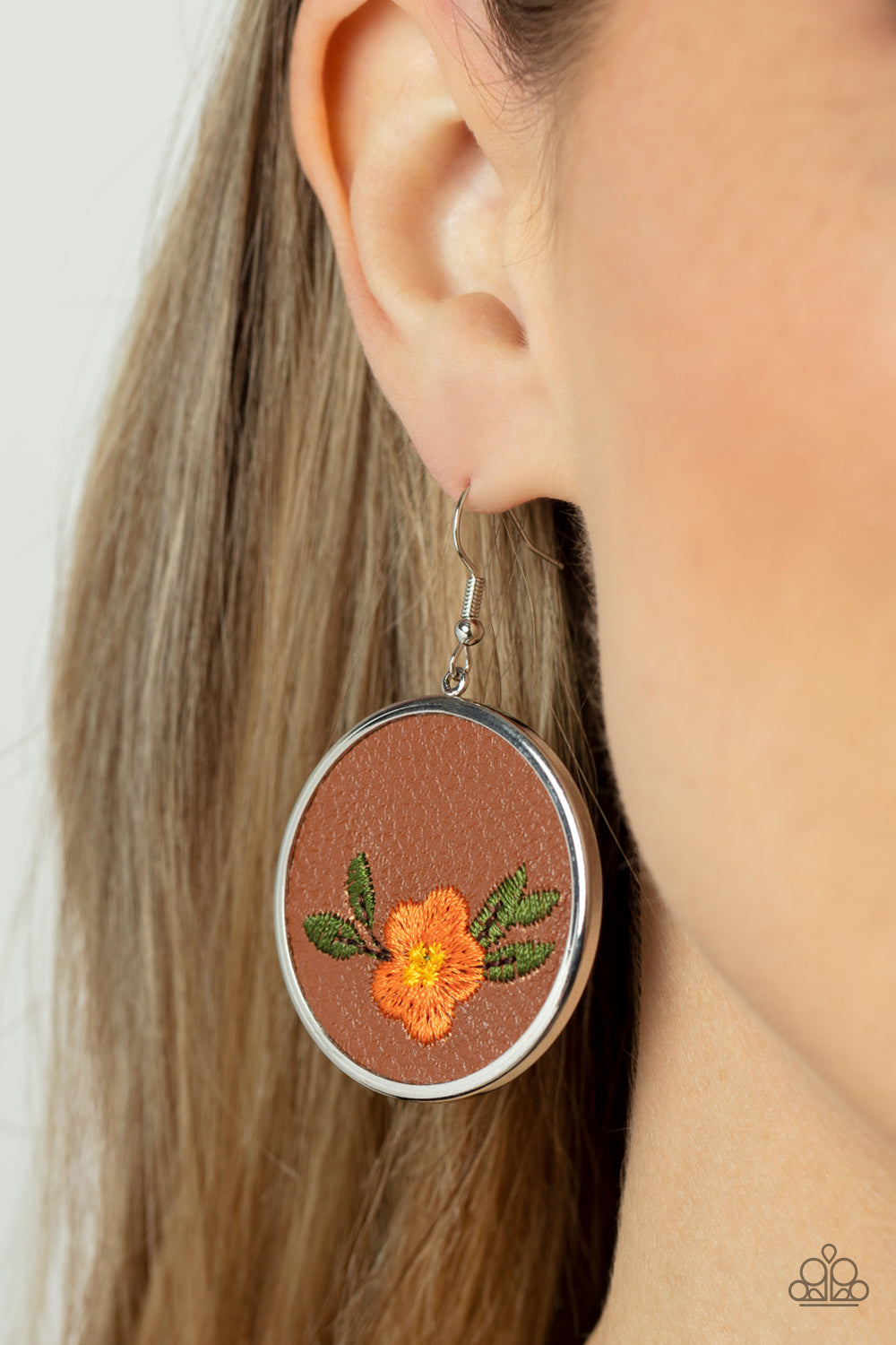 Paparazzi - Prairie Patchwork - Orange Earrings #1862