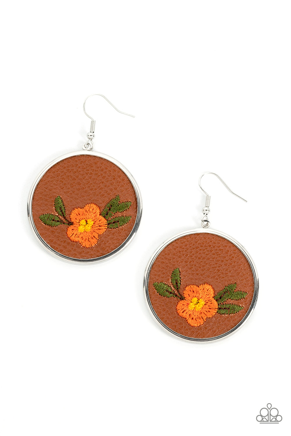 Paparazzi - Prairie Patchwork - Orange Earrings #1862