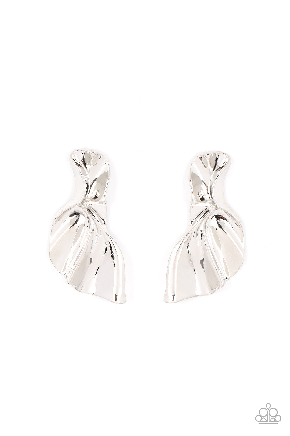 Paparazzi - METAL-Physical Mood - Silver Earrings  #1864