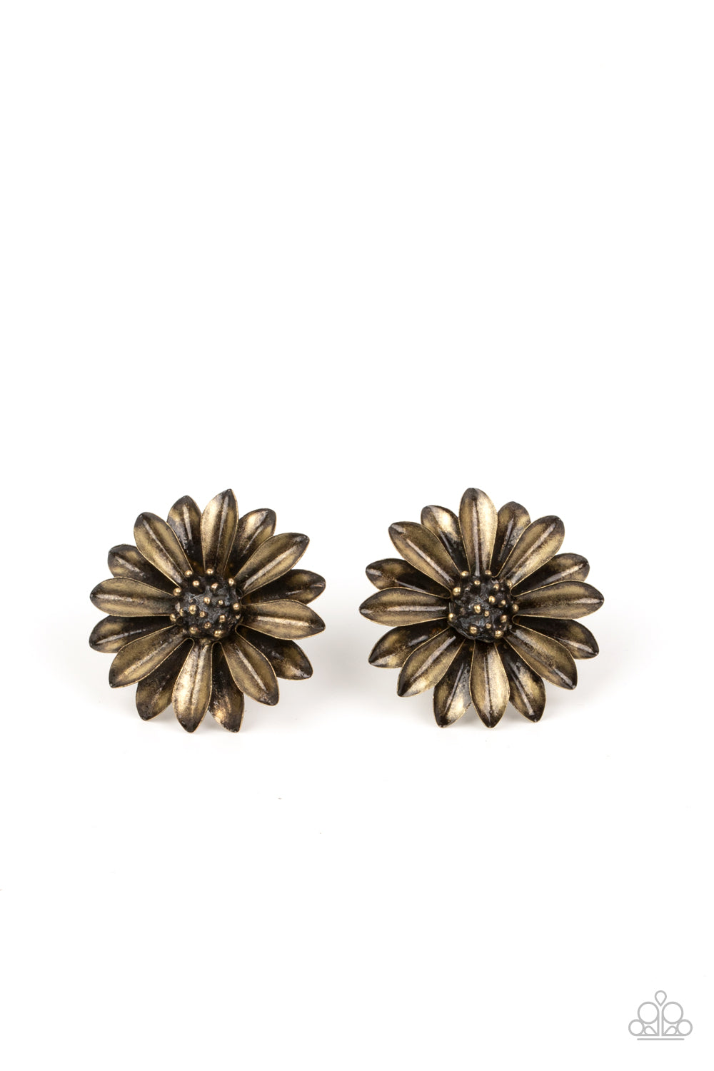 Paparazzi - Daisy Dilemma - Brass Earrings  #1949