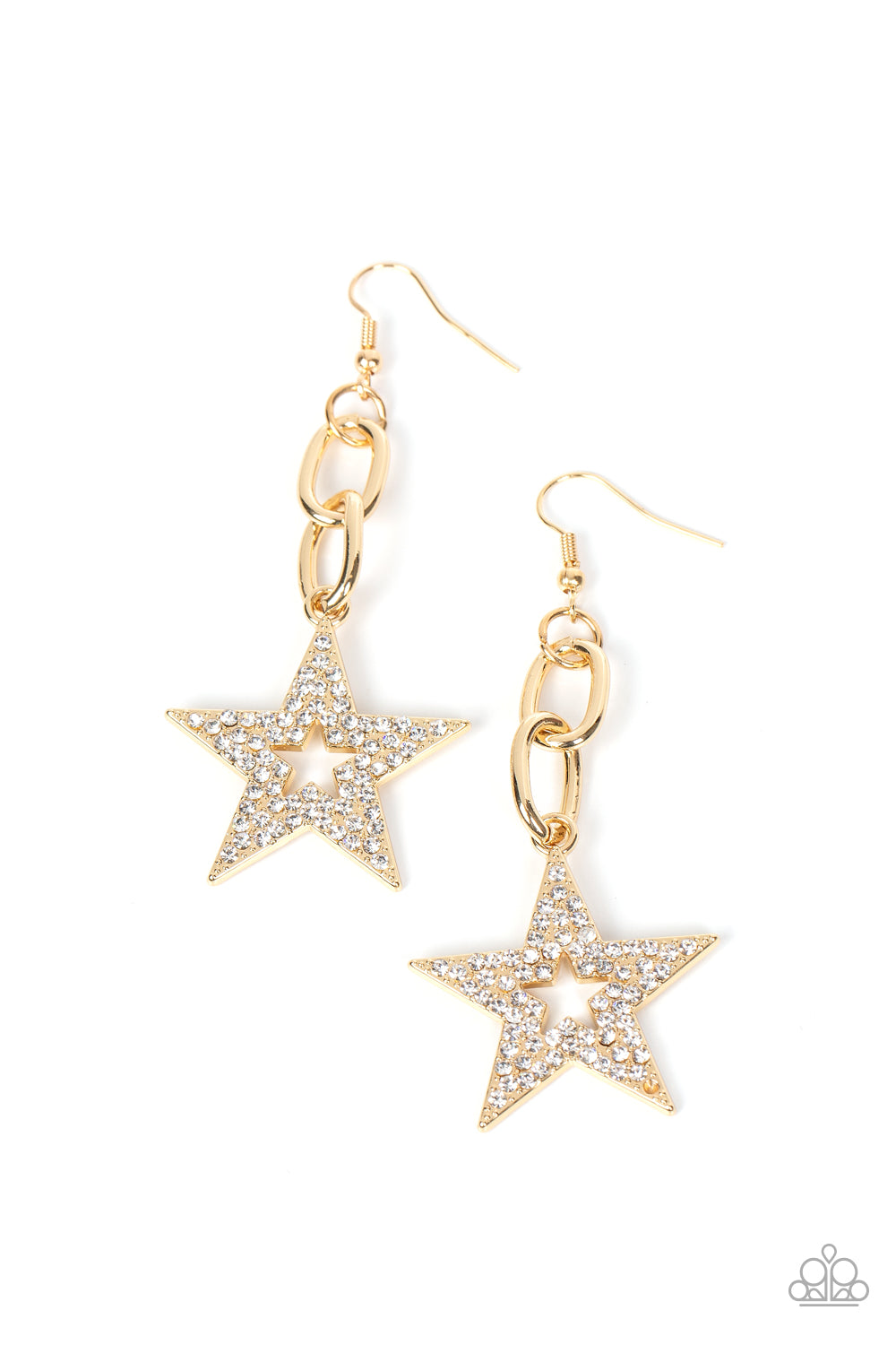 Paparazzi - Cosmic Celebrity - Gold Earrings  #2080