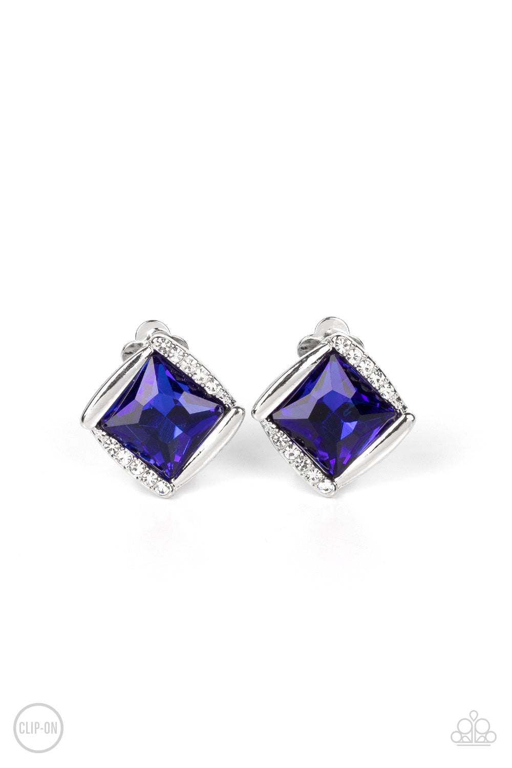 Paparazzi - Sparkle Squared - Blue Earrings  #2077