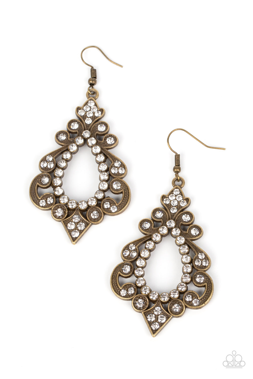 Paparazzi - Fit for a DIVA - Brass Earrings #2074