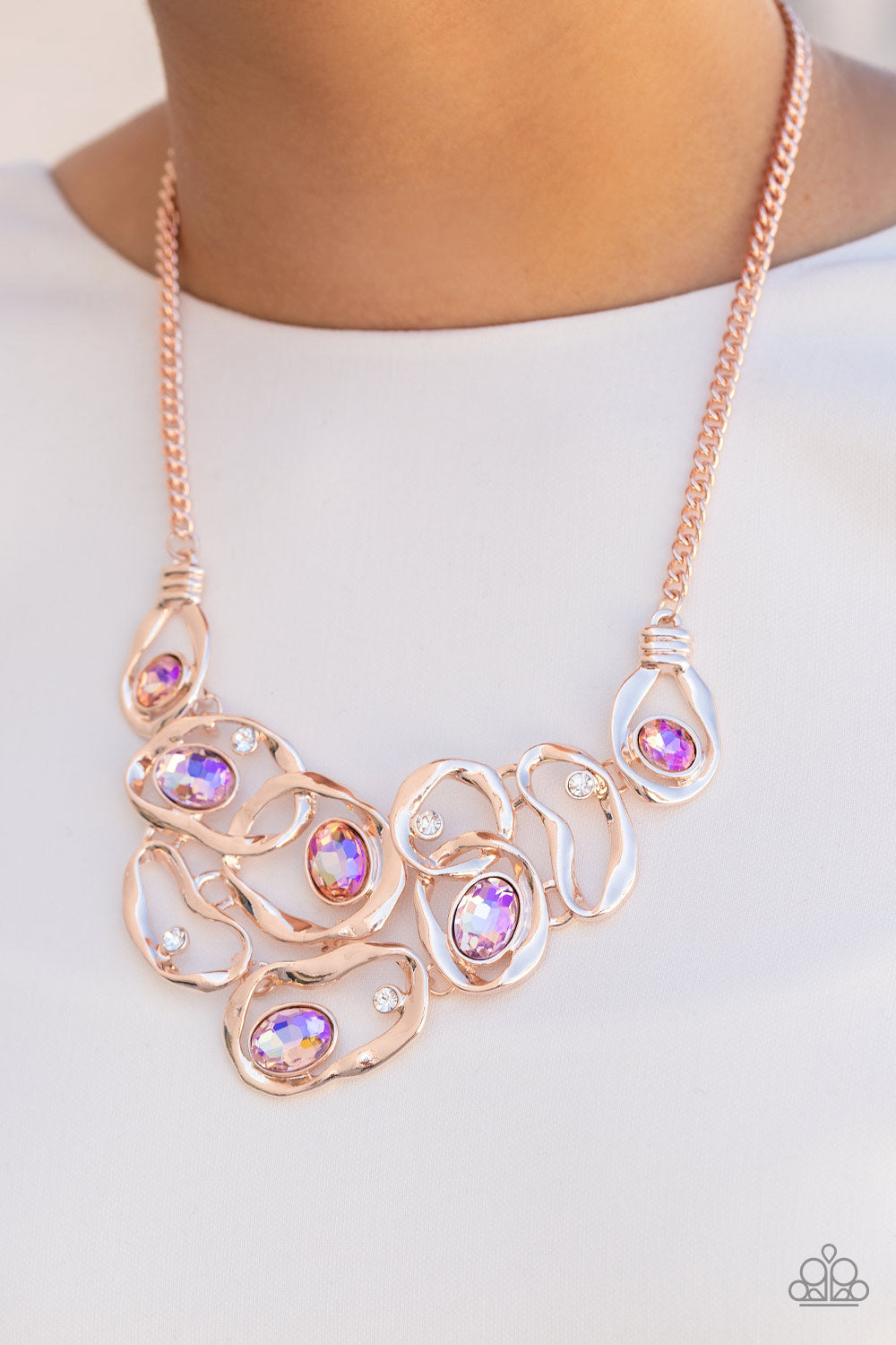 Paparazzi - Warp Speed - Rose Gold Necklaces  #1551