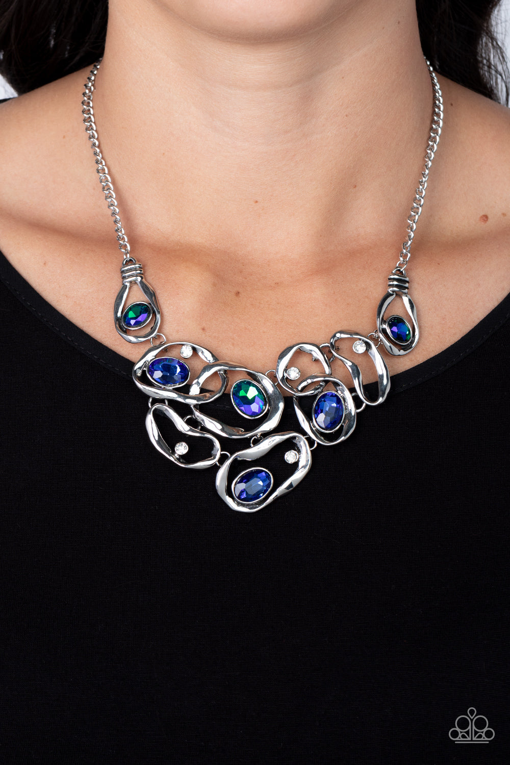 Paparazzi - Warp Speed - Blue Necklaces  #1552