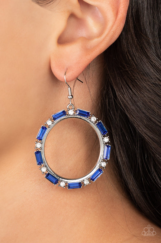 Paparazzi - Gritty Glow - Blue Earrings  #2099