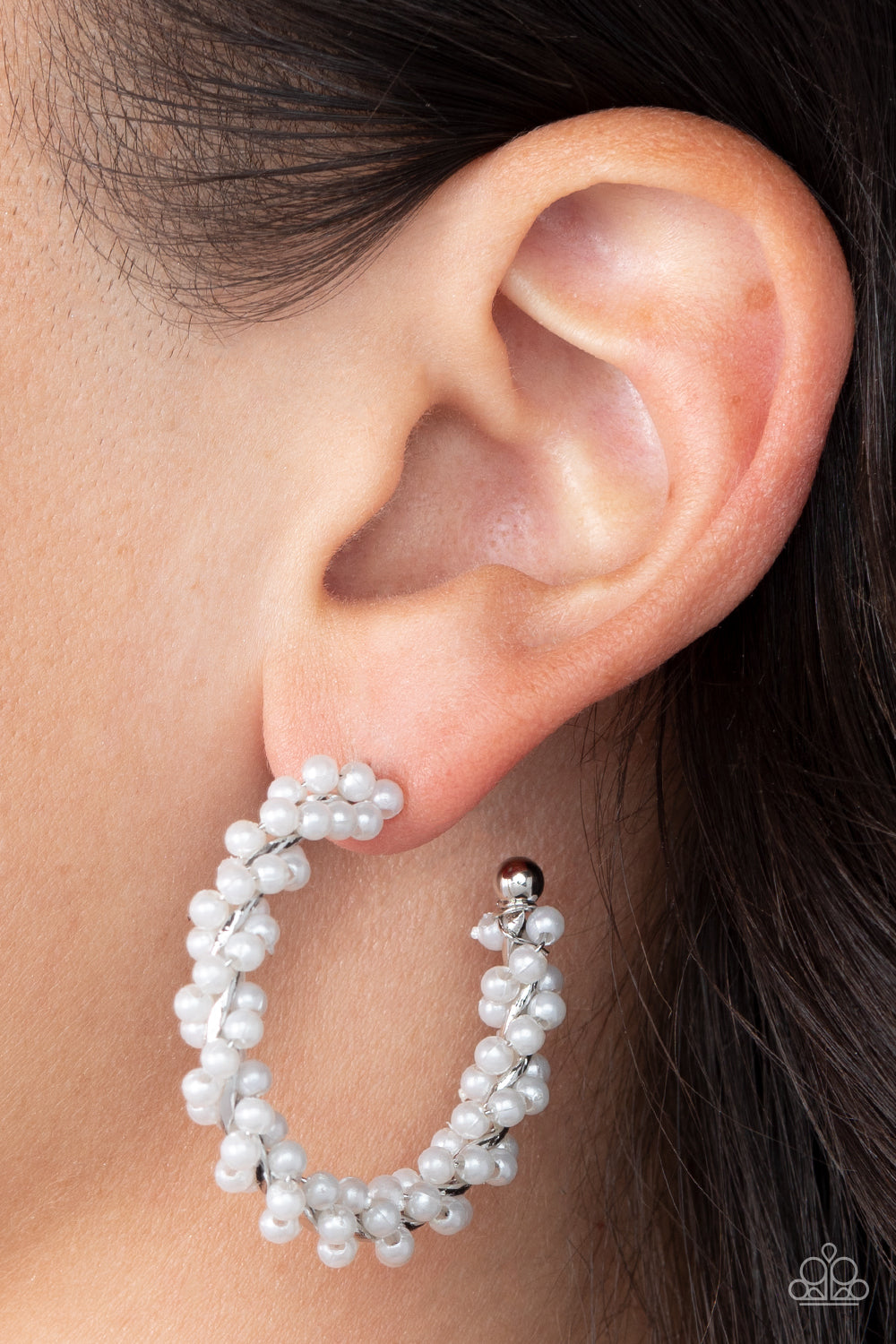 Paparazzi - Yacht Royale - White Earrings  #2034