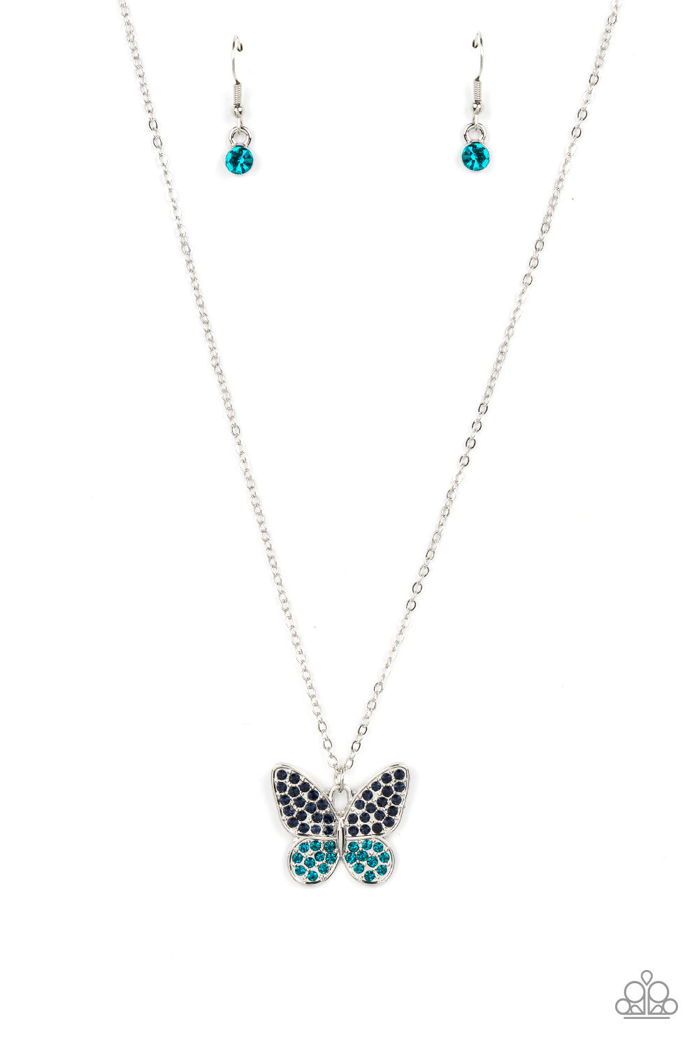 Paparazzi - Flutter Forte - Blue Necklace  #N51