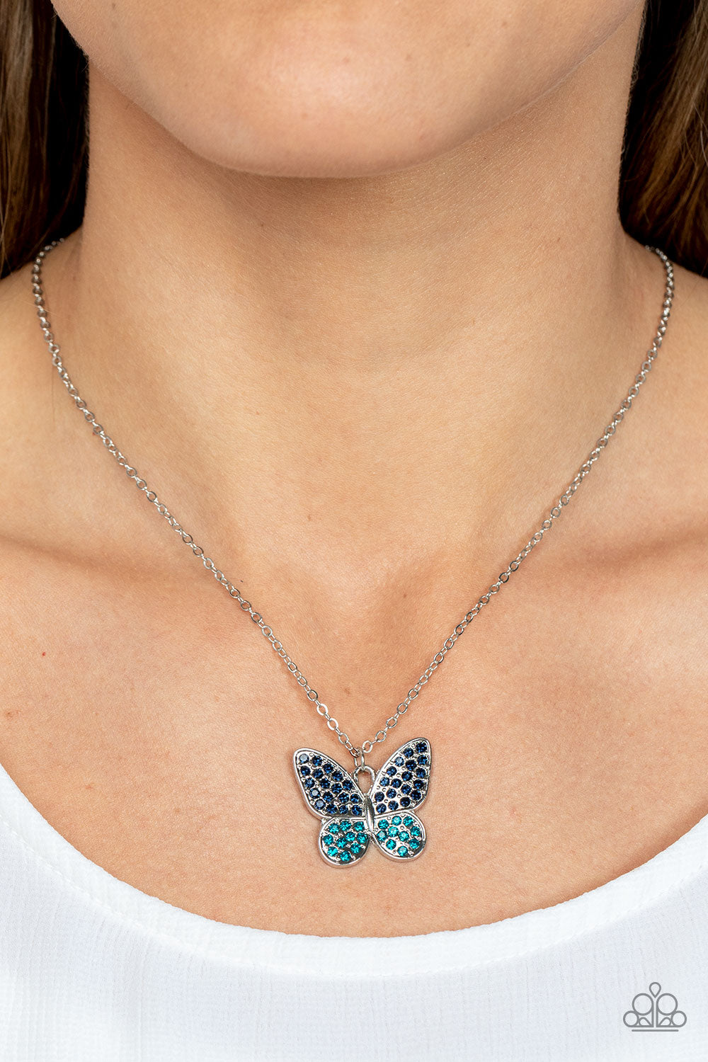 Paparazzi - Flutter Forte - Blue Necklace  #N51