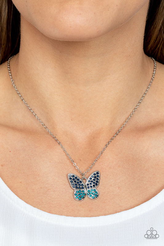 Paparazzi - Flutter Forte - Blue Necklace  #N51