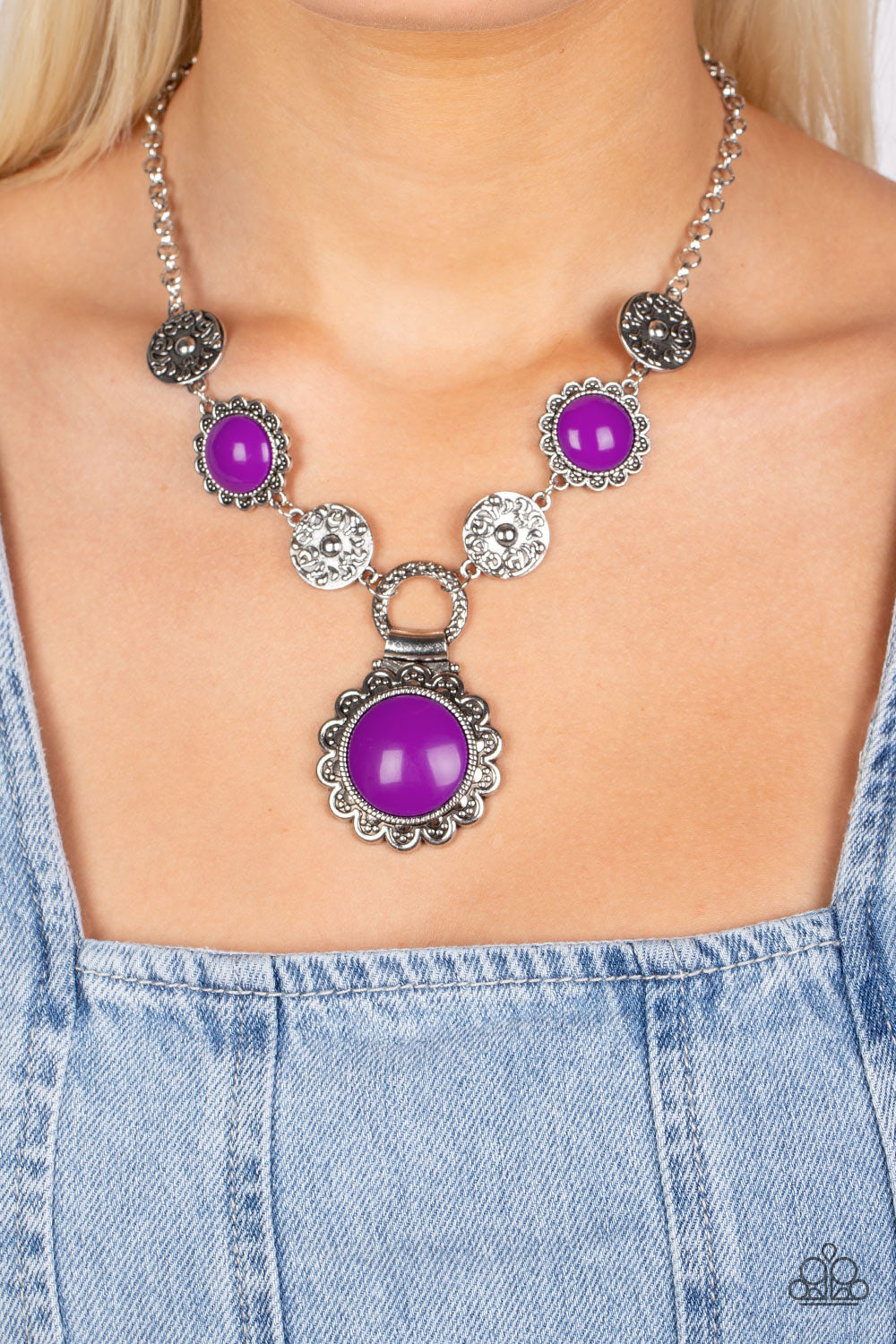 Paparazzi - Poppy Persuasion - Purple Necklaces  #2109