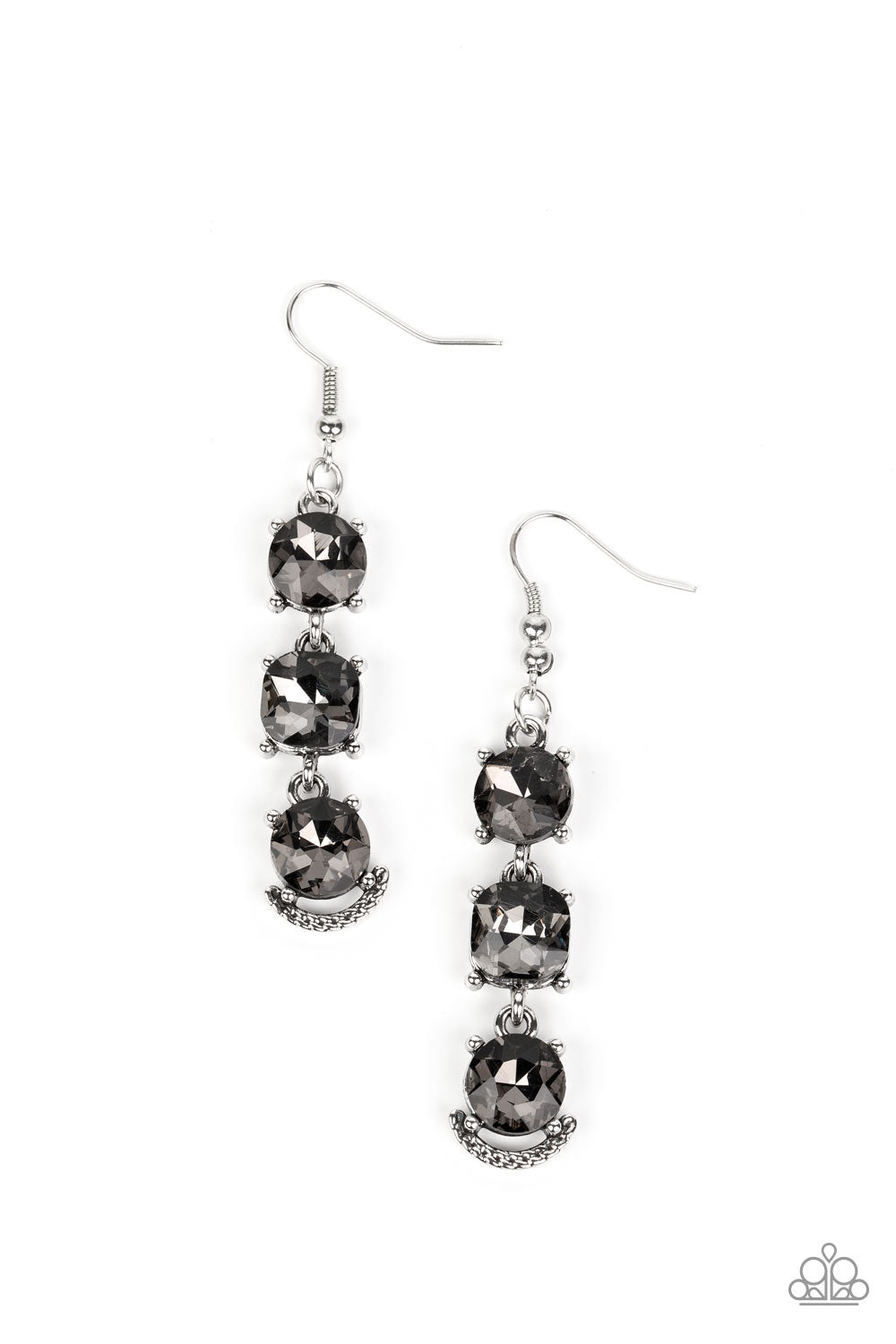 Paparazzi - Determined to Dazzle - Silver Earrings #1757