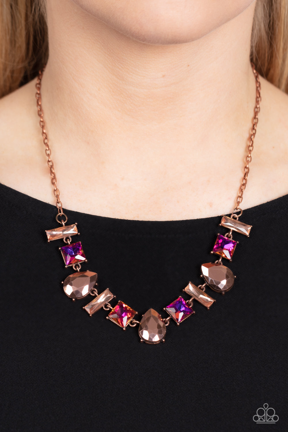 Paparazzi - Interstellar Ice - Copper Necklaces  #1559