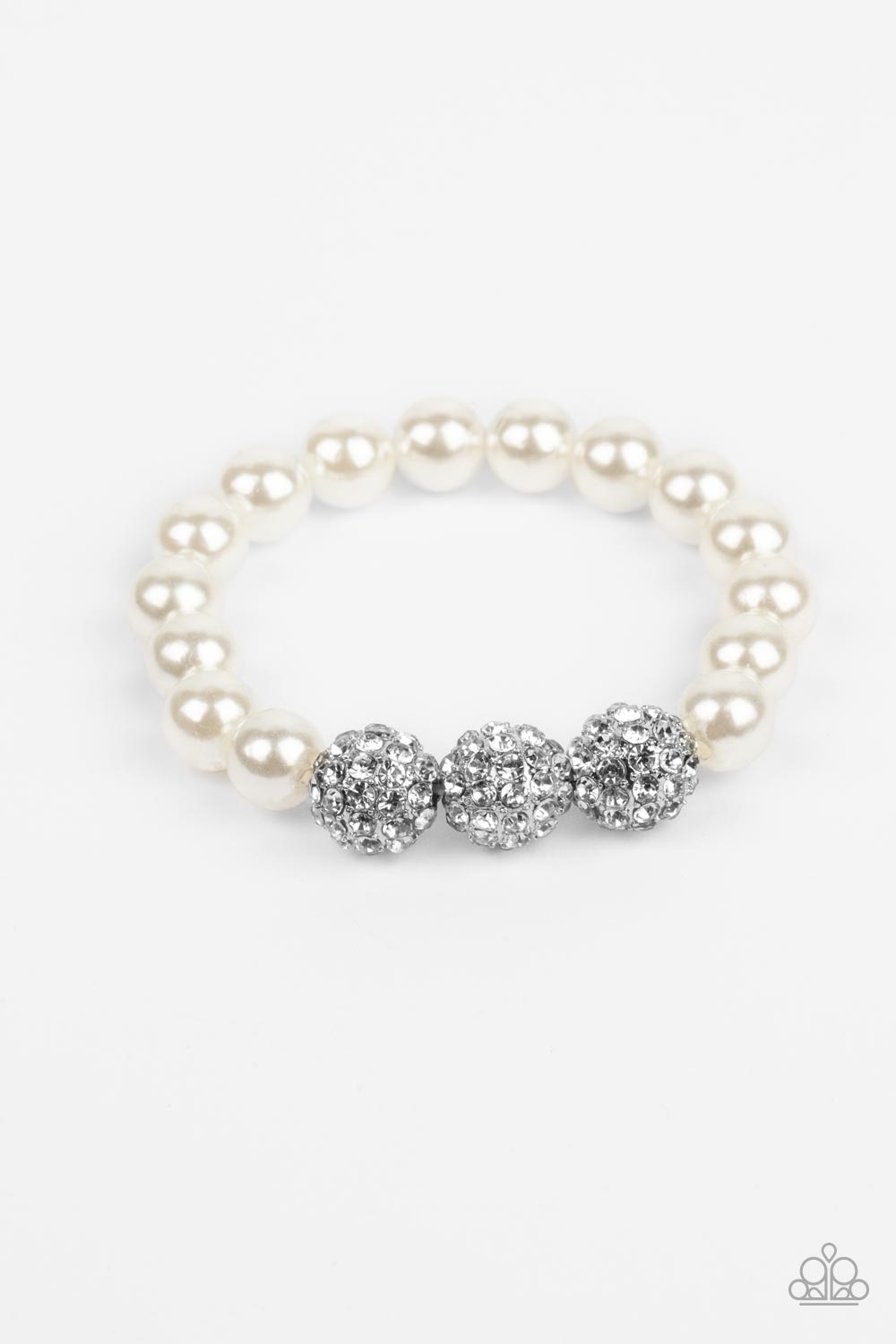 Paparazzi - Breathtaking Ball - White Bracelets #1223