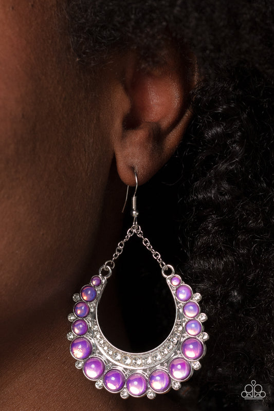 Paparazzi - Bubbly Bling - Purple Earrings  #1947