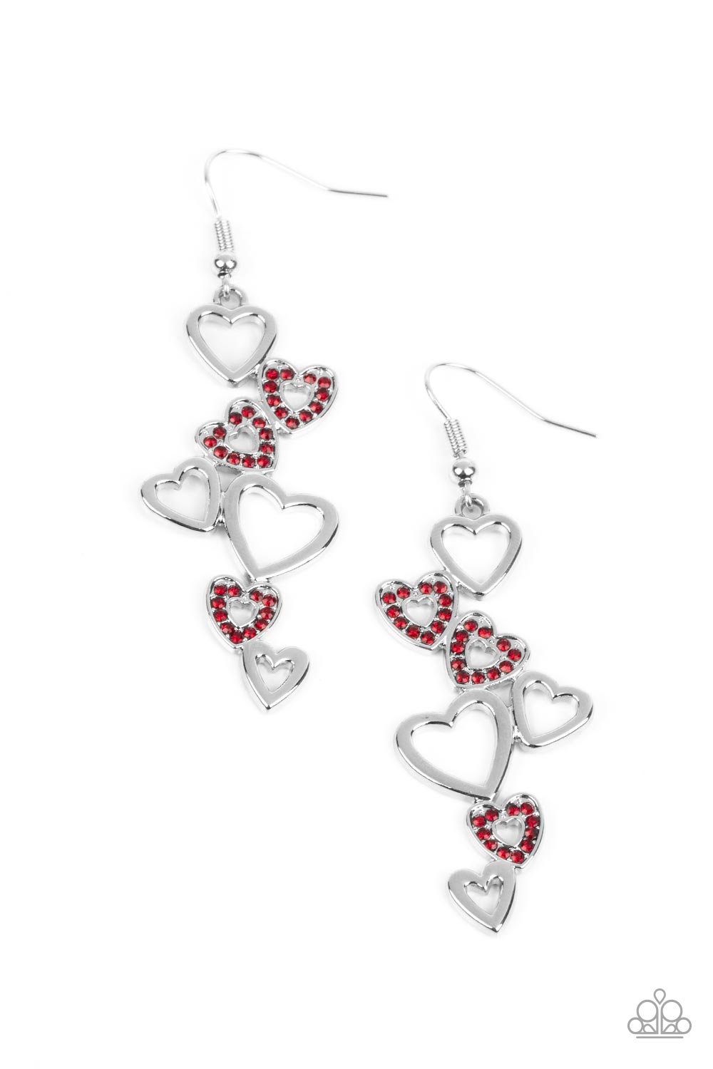 Paparazzi - Sweetheart Serenade - Red Earrings  #0942