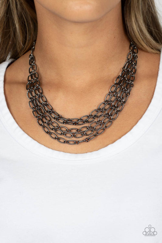 Paparazzi - House of CHAIN - Black Necklaces  #2175