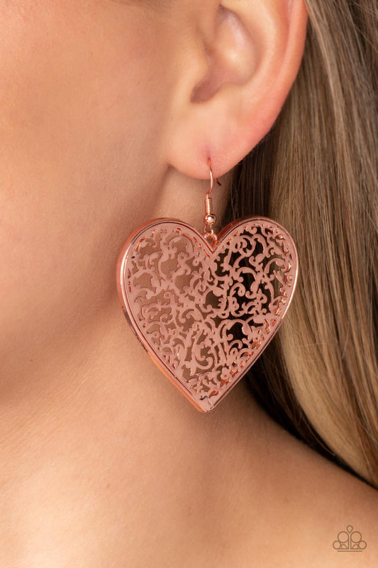 Paparazzi - Fairest in the Land - Copper Earrings #0781