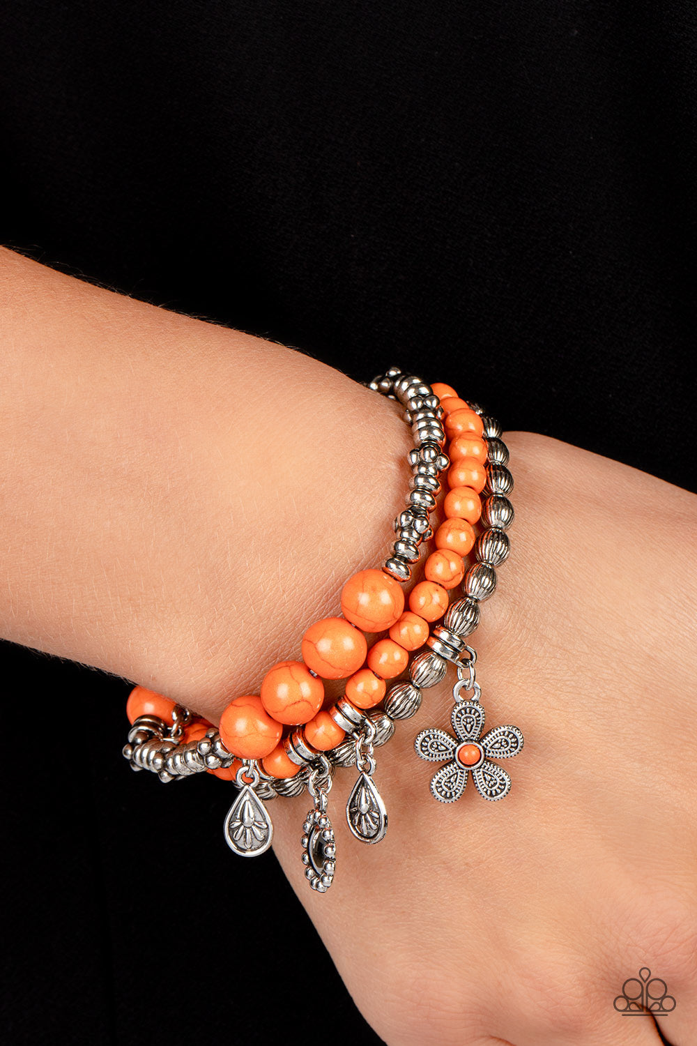 Paparazzi - Individual Inflorescence - Orange Bracelets #1165