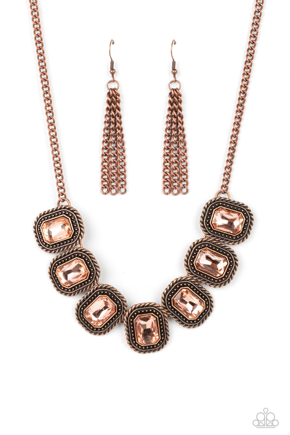 Paparazzi - Iced Iron - Copper Necklaces  #1318