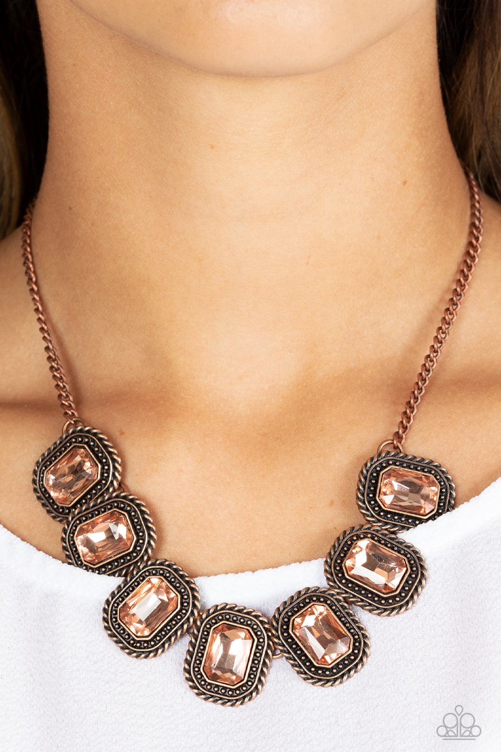 Paparazzi - Iced Iron - Copper Necklaces  #1318