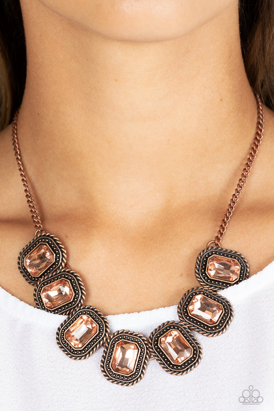 Paparazzi - Iced Iron - Copper Necklaces  #1318