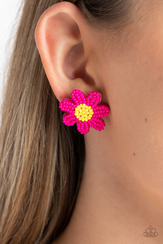 Paparazzi - Sensational Seeds - Pink Earrings #2057