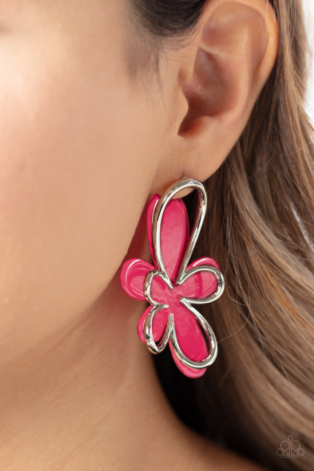 Paparazzi - Glimmering Gardens - Pink Earrings  ##2015