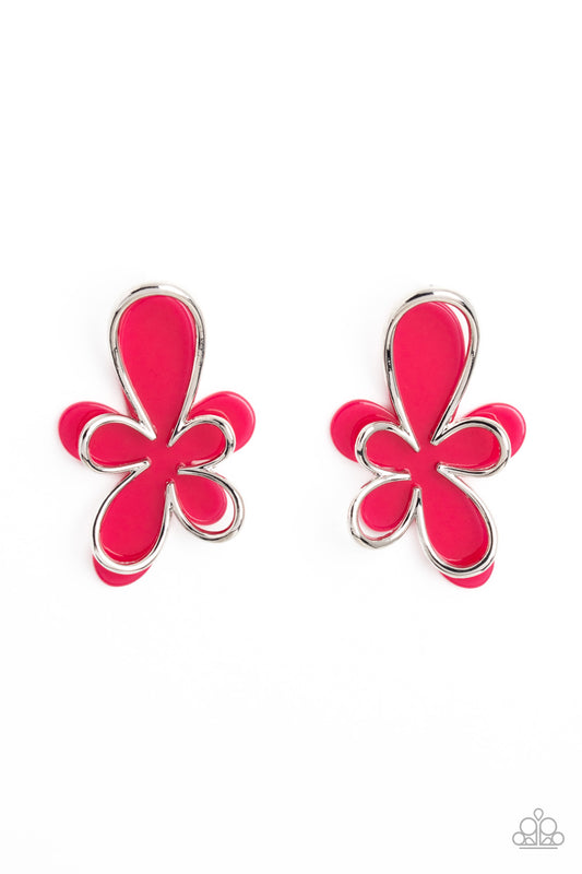 Paparazzi - Glimmering Gardens - Pink Earrings  ##2015