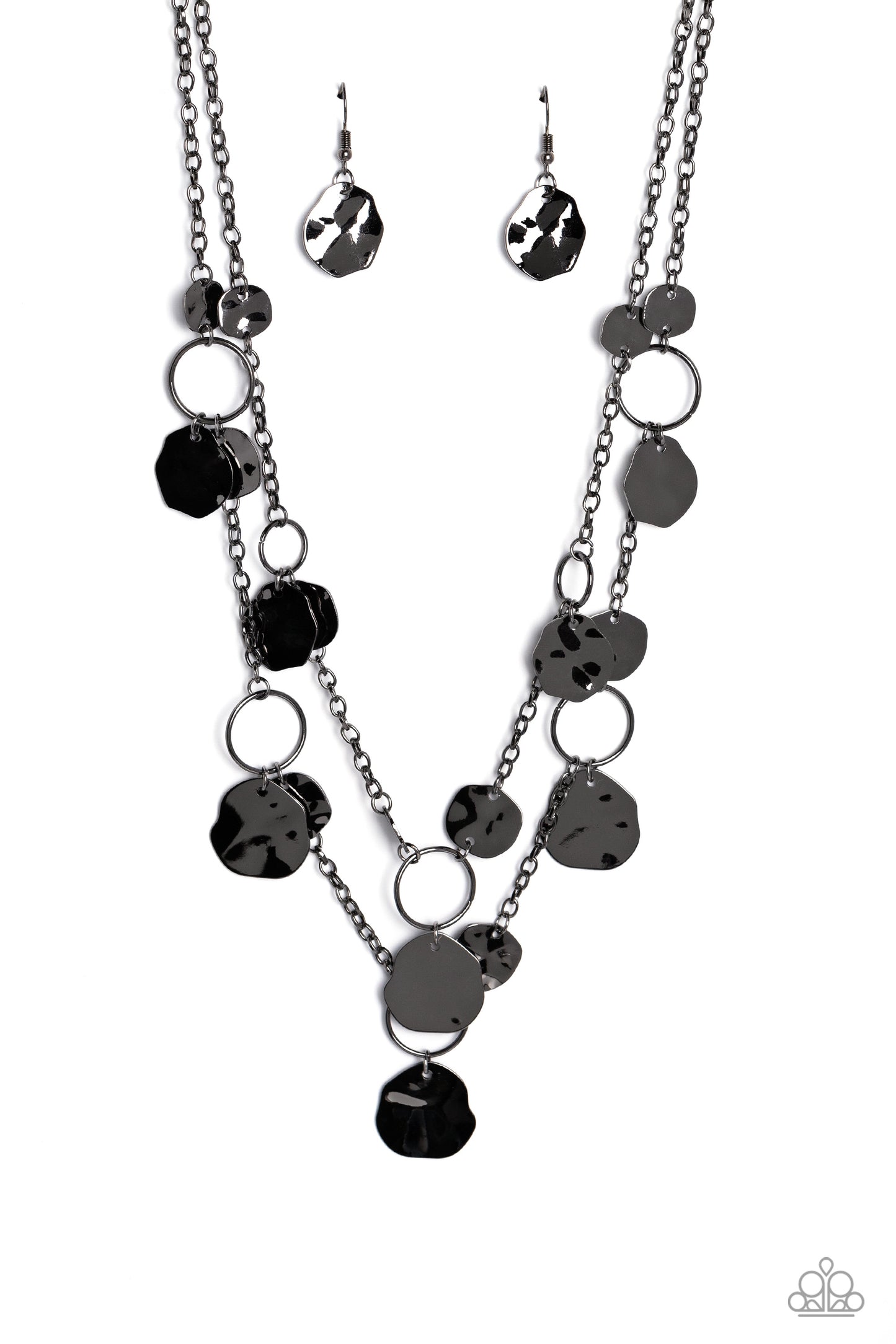 Paparazzi - Hammered Horizons - Black Necklaces #2122