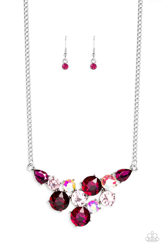 Paparazzi - Round Royalty - Pink Necklaces  #2154