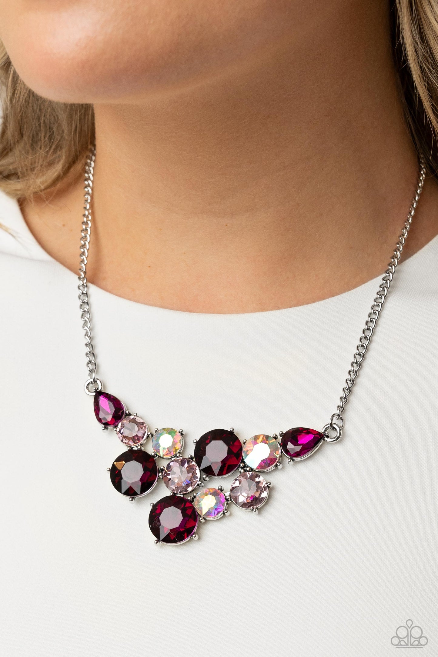 Paparazzi - Round Royalty - Pink Necklaces  #2154