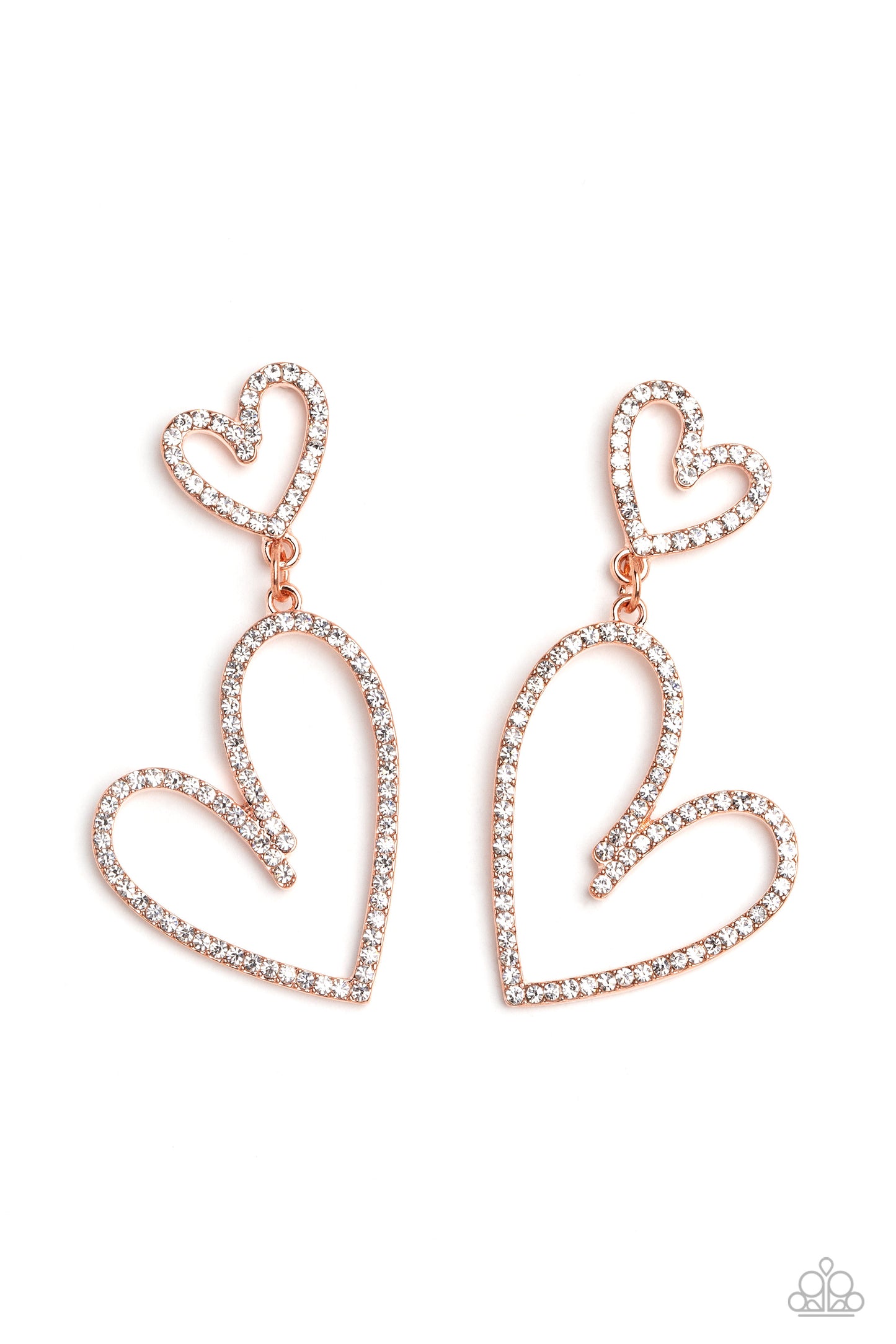 Paparazzi - Doting Duo - Copper Earrings #2068