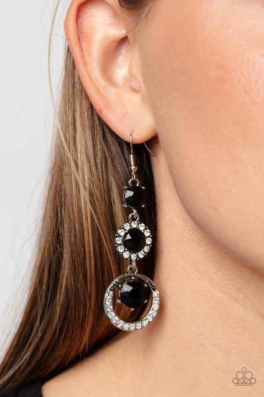 Paparazzi - Enchanting Effulgence - Black Earrings  #1296