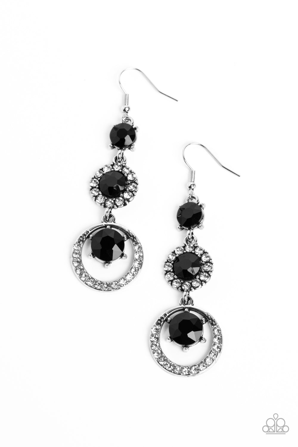 Paparazzi - Enchanting Effulgence - Black Earrings  #1296