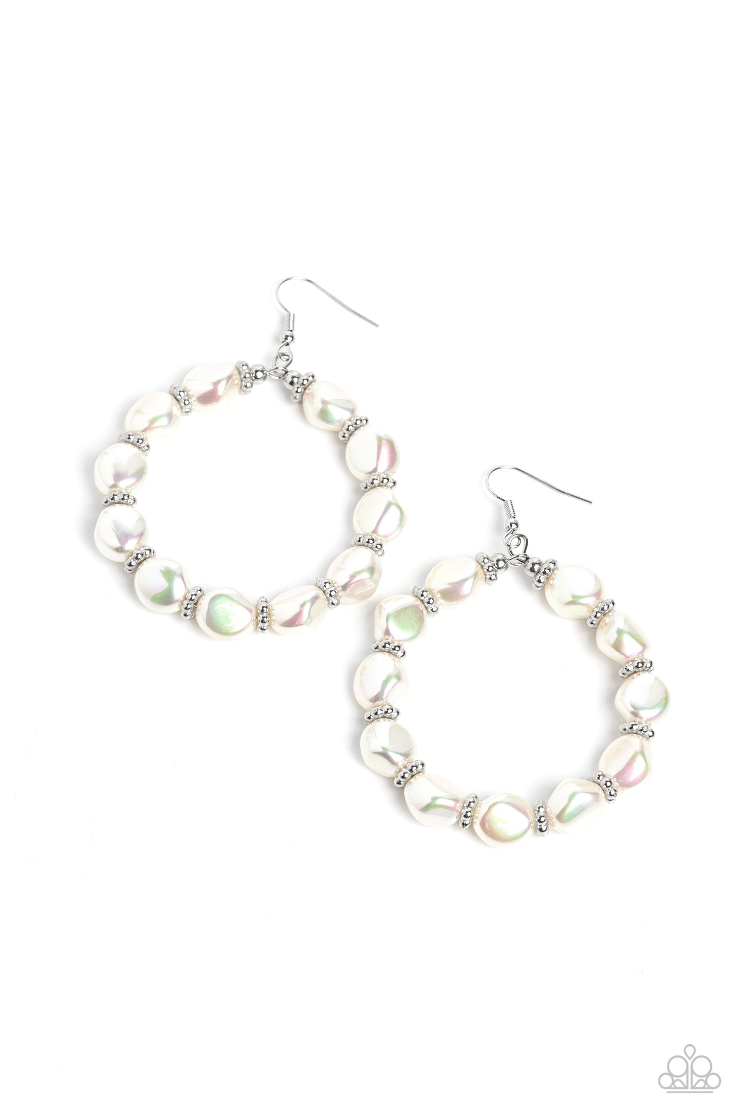 Paparazzi - The PEARL Next Door - White Earrings  #2025