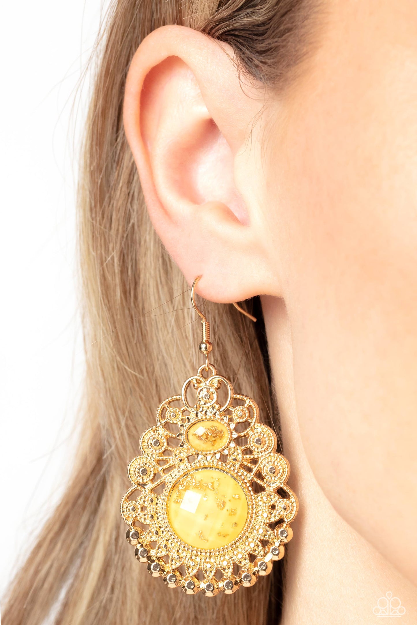 Paparazzi - Welcoming Whimsy - Yellow Earrings #2206