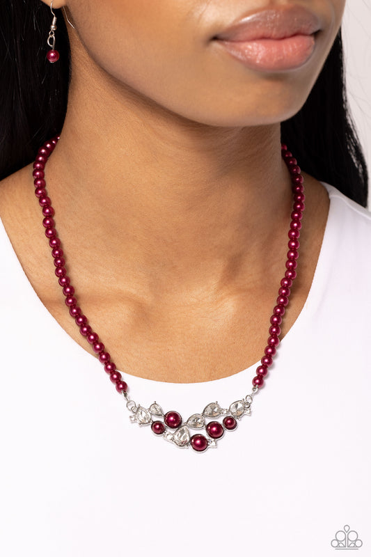 Paparazzi - Pampered Pearls - Red Necklaces #2176