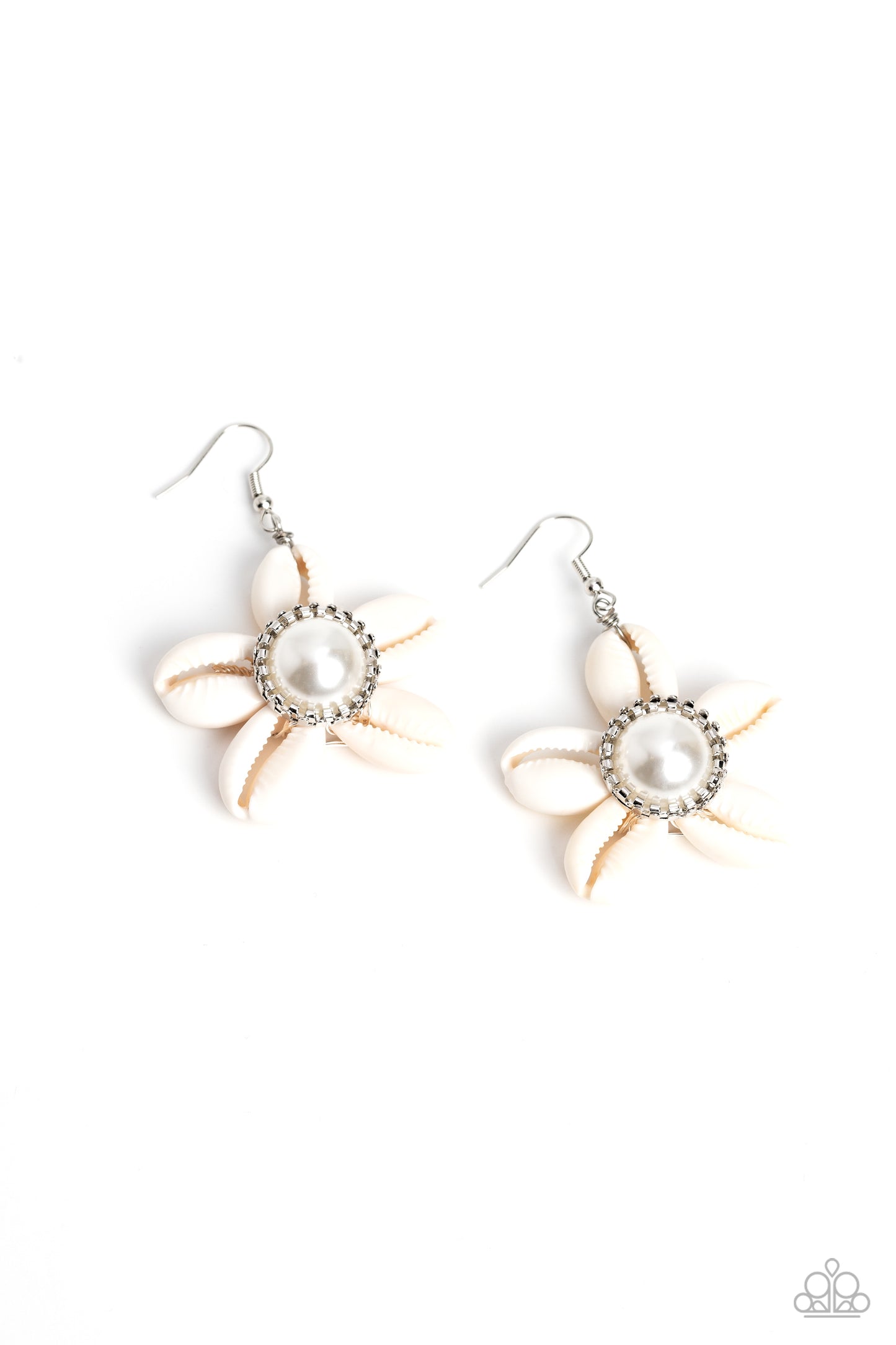 Paparazzi - Say SEAS - White Earrings #2079