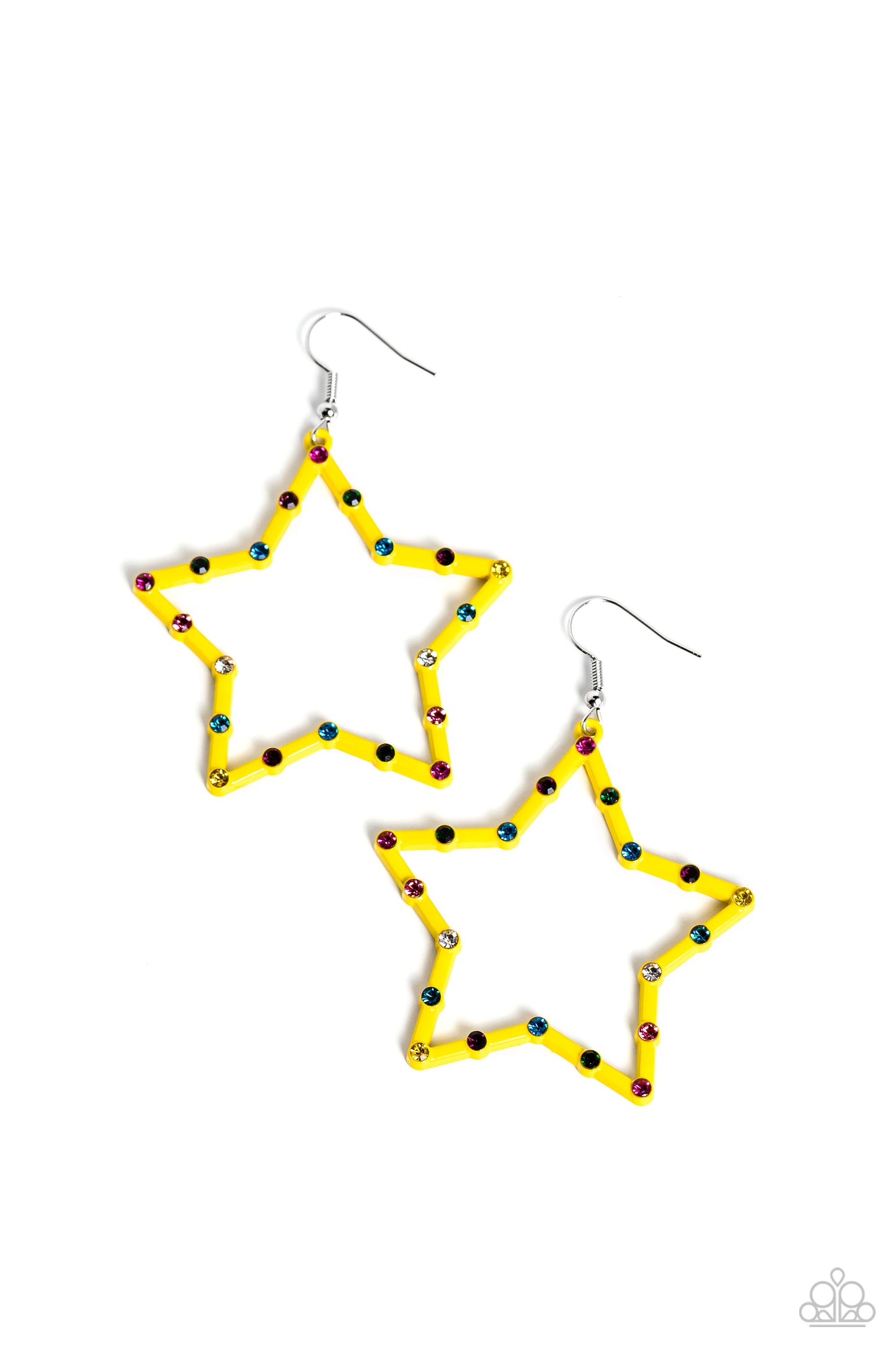 Paparazzi - Confetti Craze - Yellow Earrings  #1920