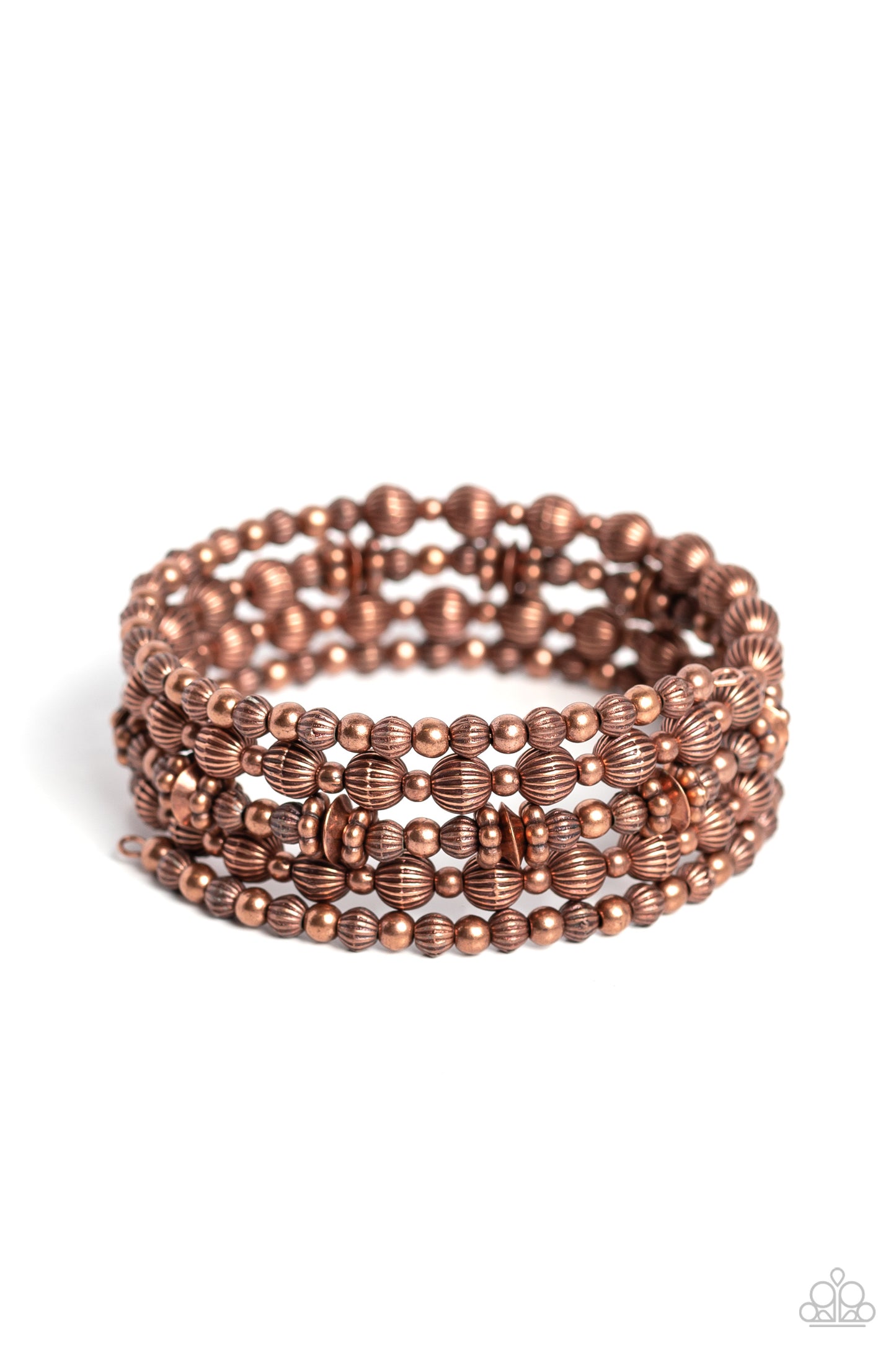 Paparazzi - Striped Stack - Copper Bracelets #1190