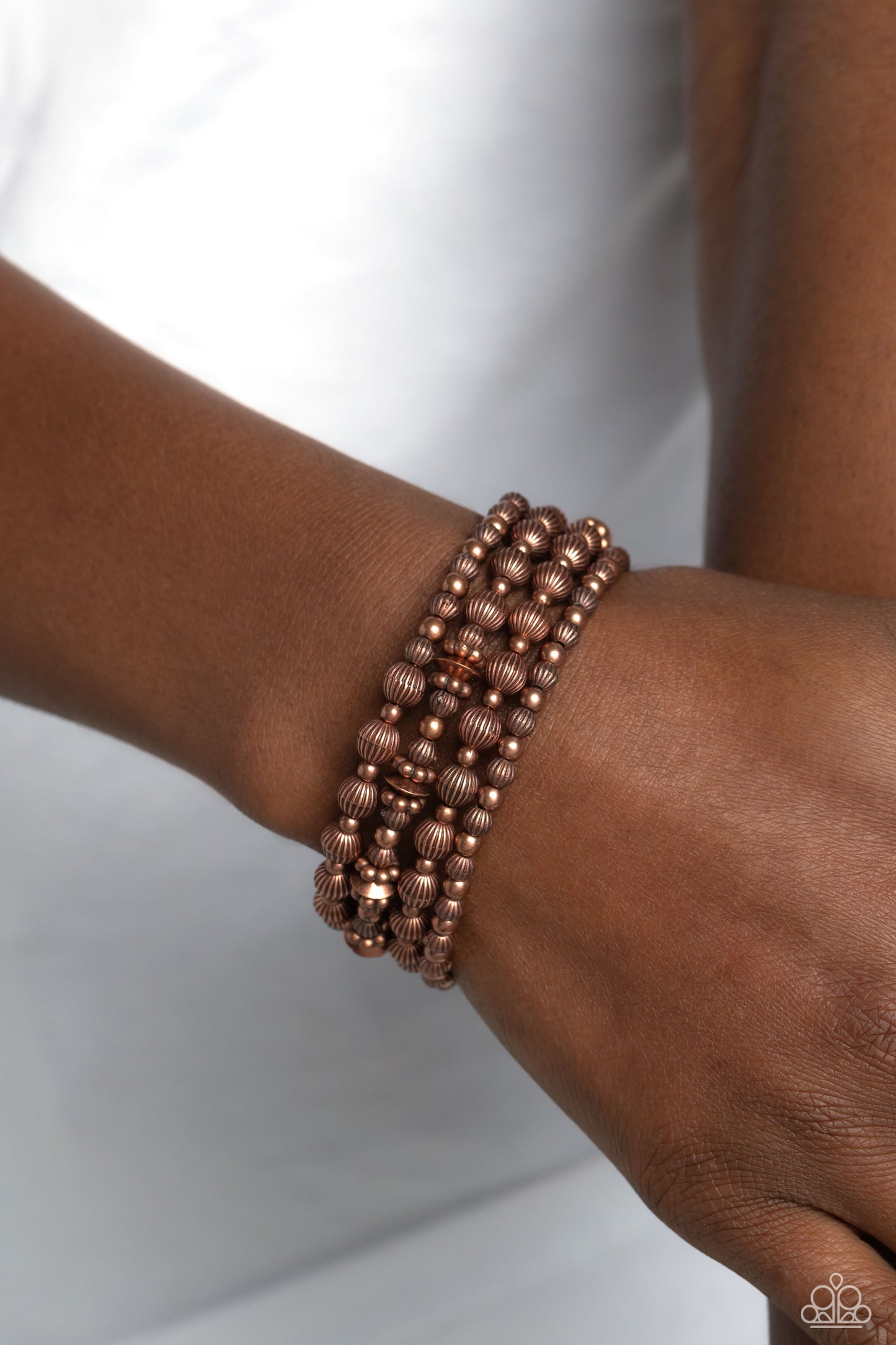 Paparazzi - Striped Stack - Copper Bracelets #1190