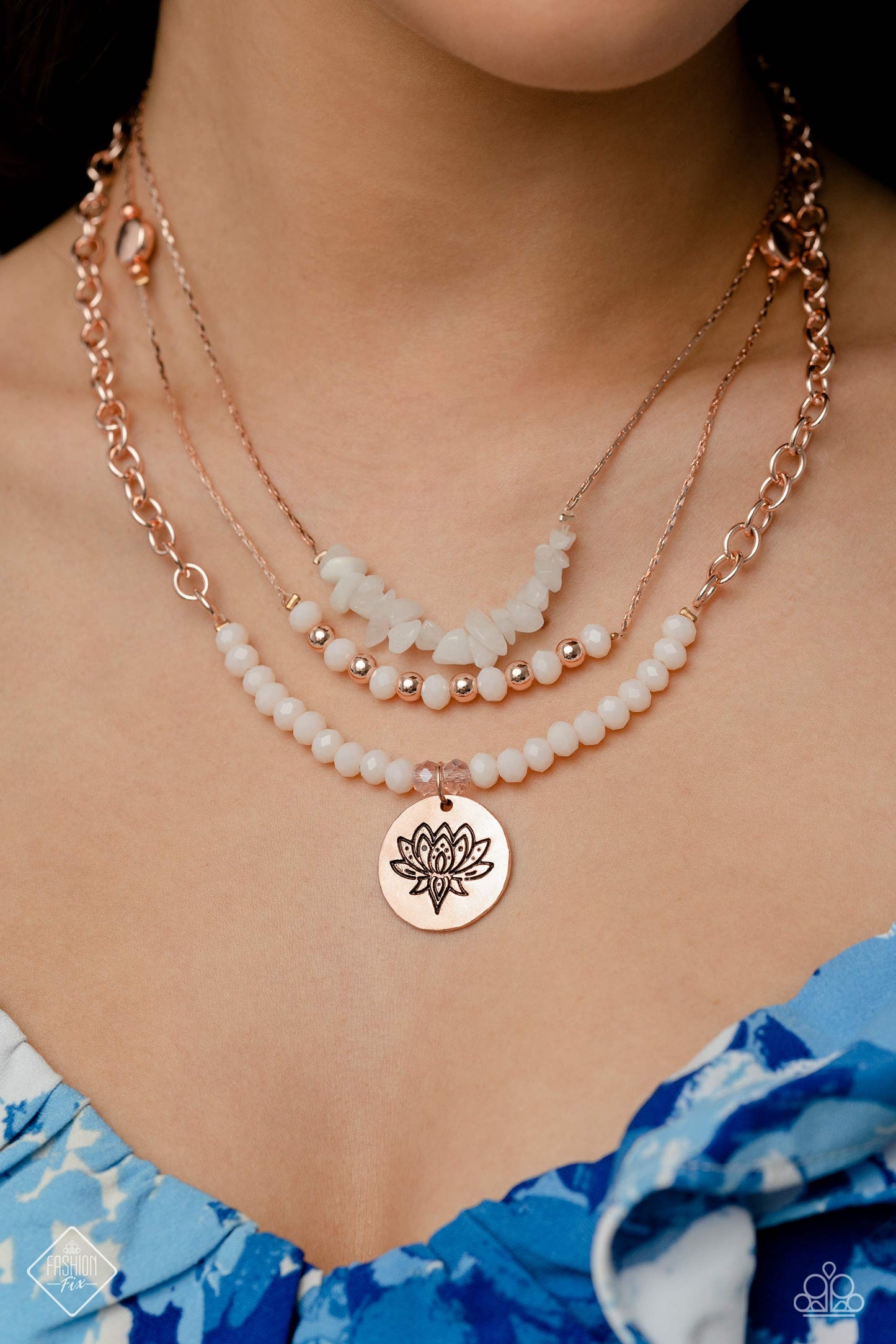 Paparazzi - Lotus Luxury - Rose Gold Necklaces  #2129