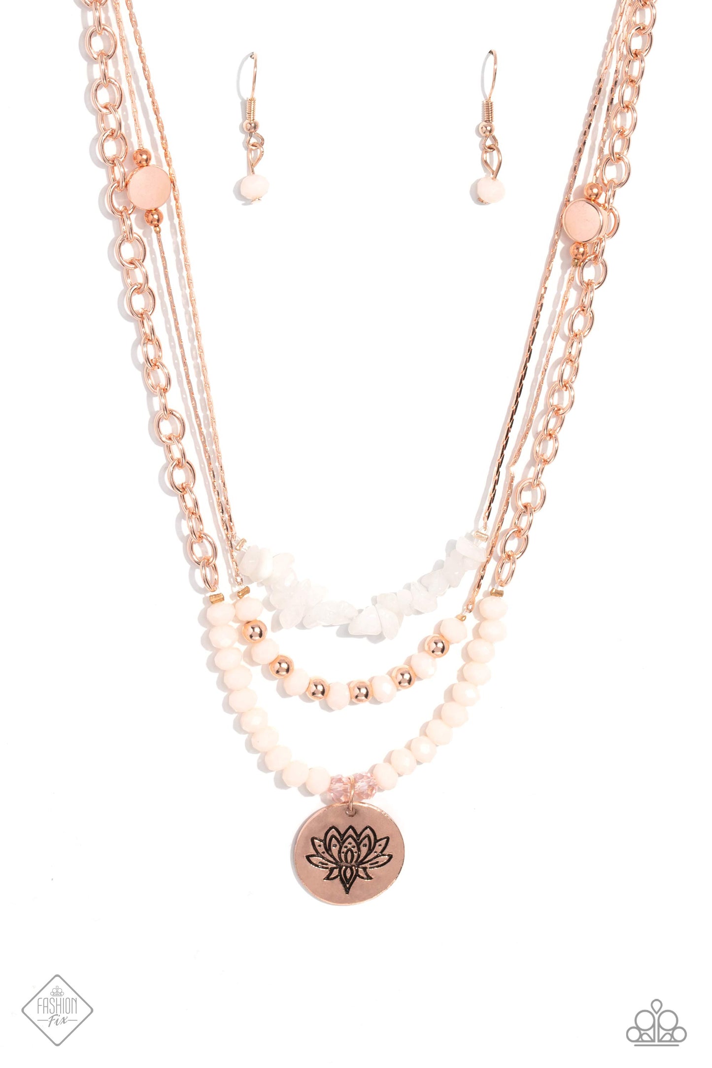 Paparazzi - Lotus Luxury - Rose Gold Necklaces  #2129