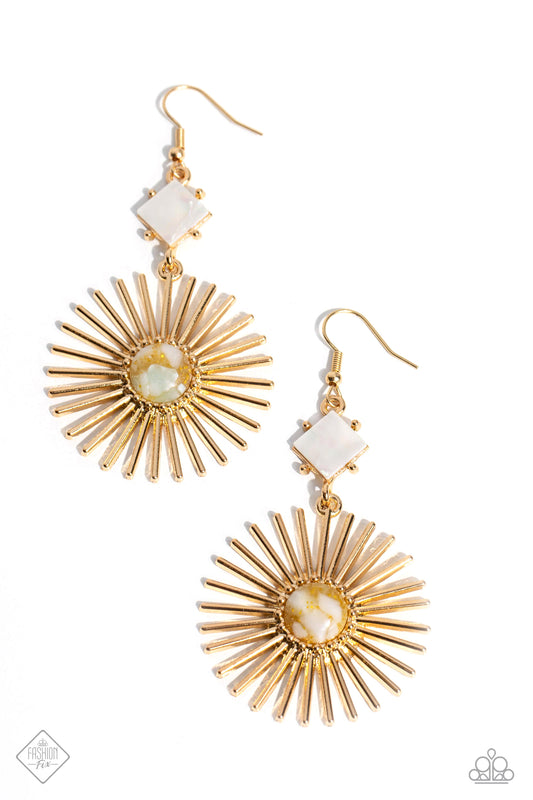 Paparazzi - Seize the Sunburst - Gold Earrings #1271