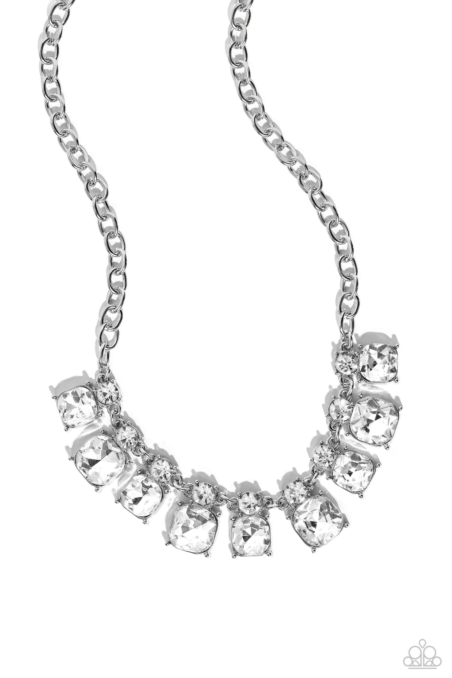 Paparazzi - Fitted Fantasy - White Necklaces  #1444