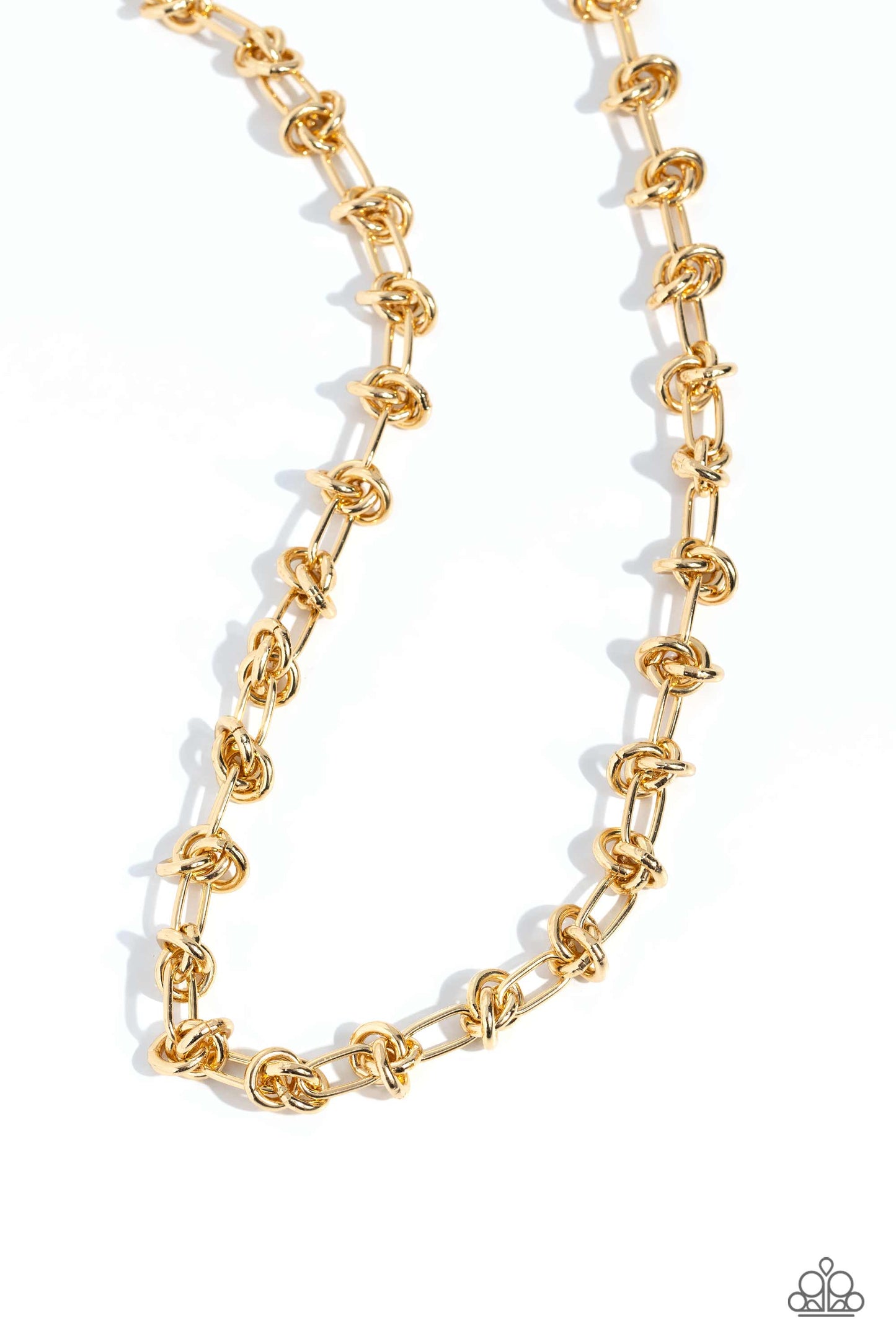 Paparazzi - Knotted Kickoff - Gold Necklaces  #2329