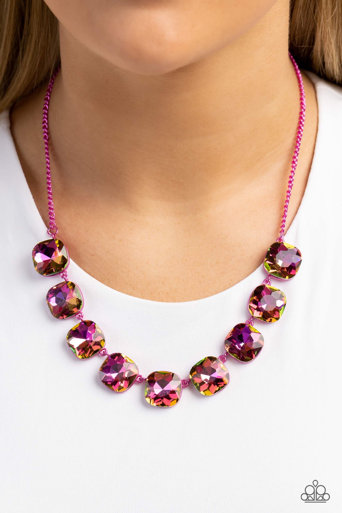 Paparazzi - Combustible Command - Pink Necklaces  #2153